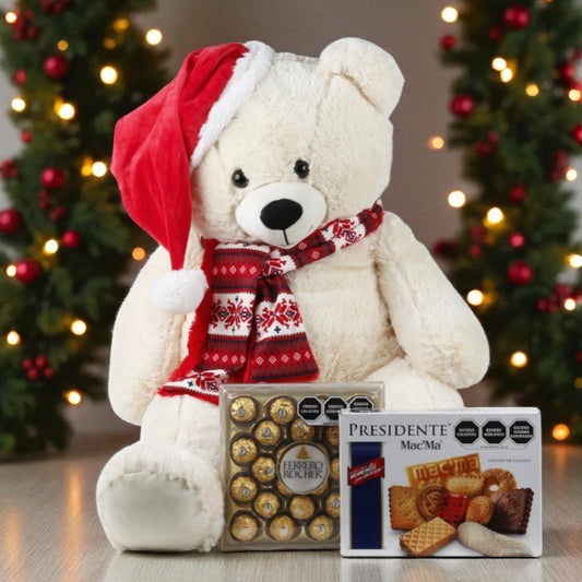 Christmas Polar Bear with Chocolates and Cookies