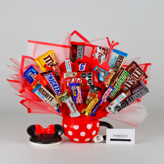 Candy Bouquet of Chocolates in Minnie Mouse Mug with Lid