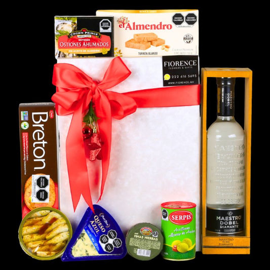 Gourmet Christmas Gift with Tequila and a Variety of Products