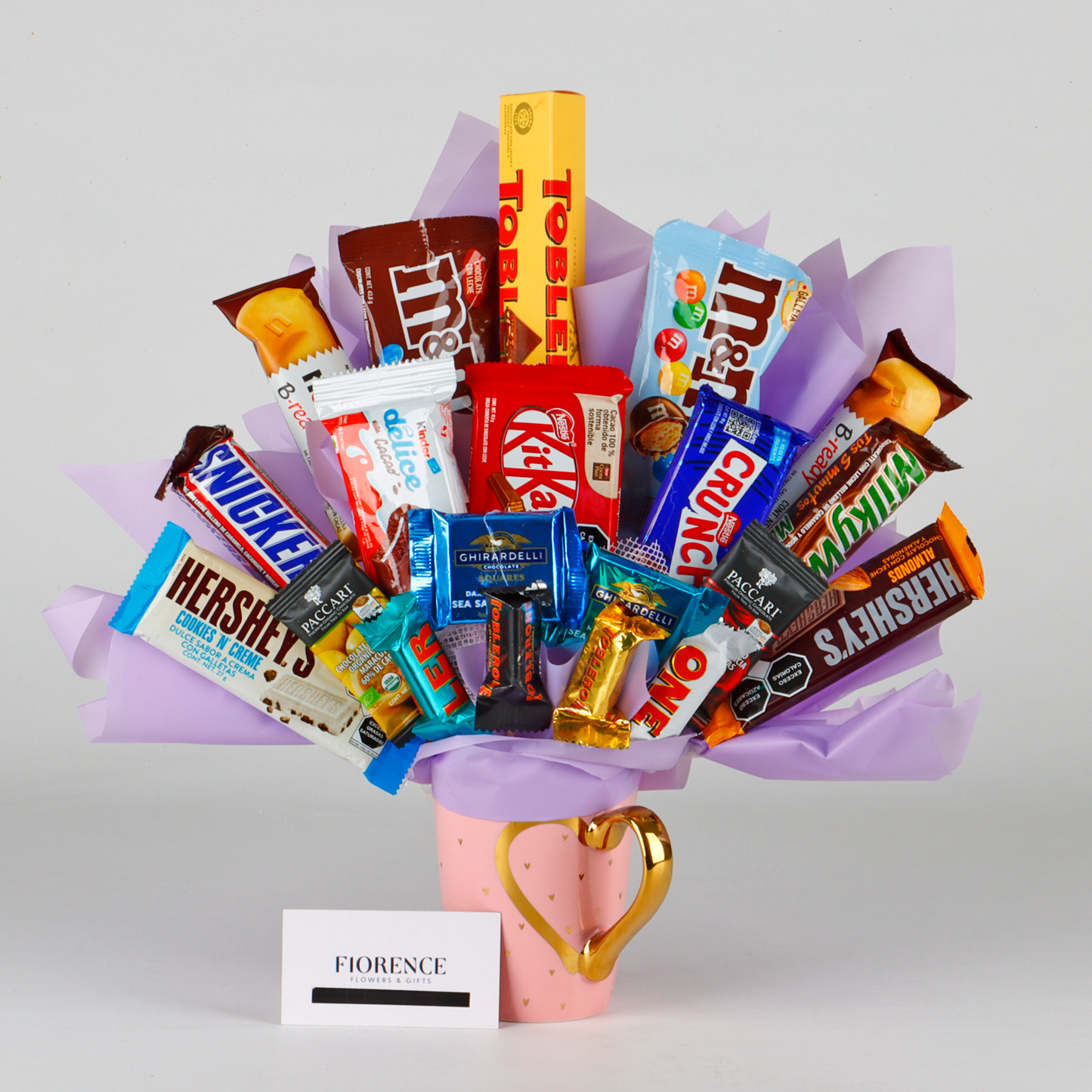 Candy Bouquet en Taza "Corazón Dulce"