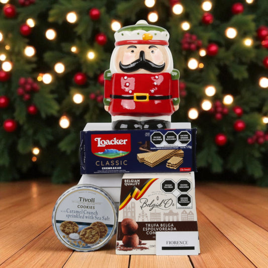 Nutcracker Ceramic Cookie Jar Gift Set