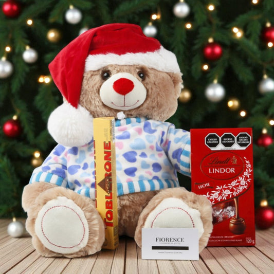 Medium-sized Christmas Teddy Bear with Chocolates
