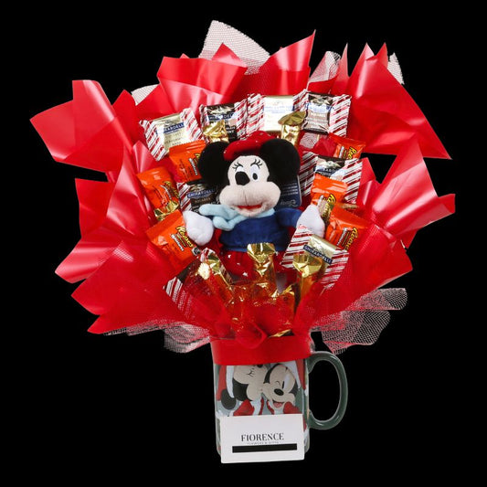 Christmas Candy Bouquet in a Giant Mickey and Minnie Mug