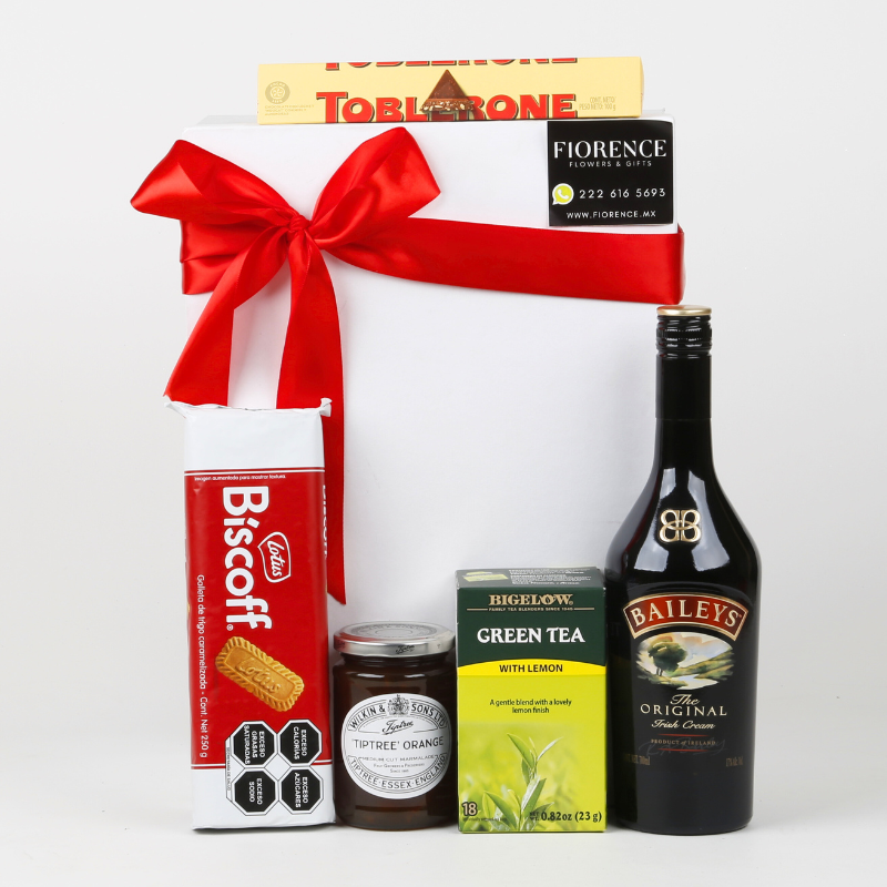 Caja de regalo con Baileys Original, Galletas y Más