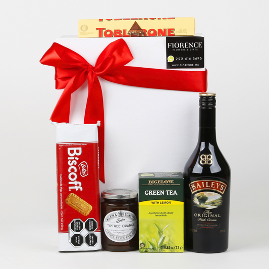Caja de regalo con Baileys Original, Galletas y Más
