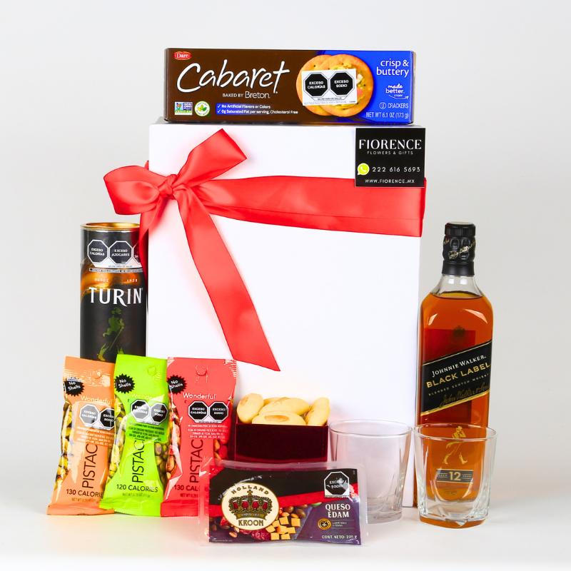 Gourmet Gift Box with Whisky, Cheese and More