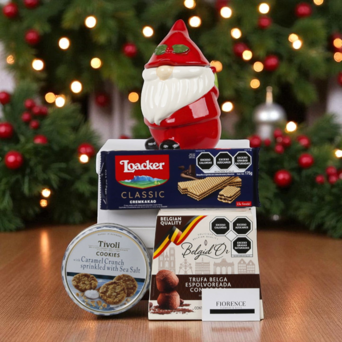Regalo con Galletero de Cerámica "Duende Navideño"