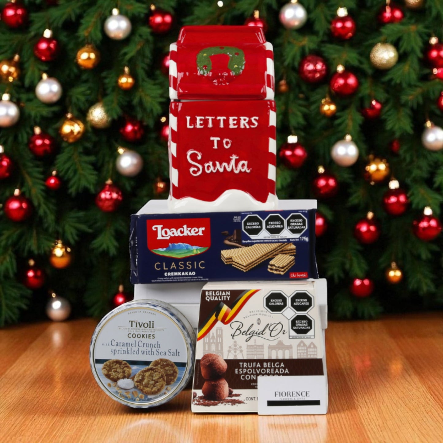 Letters to Santa Cookie Jar with Cookies and Truffles
