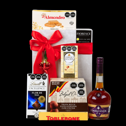 Exquisite Gourmet Christmas Gift with Imported Cognac and Chocolates