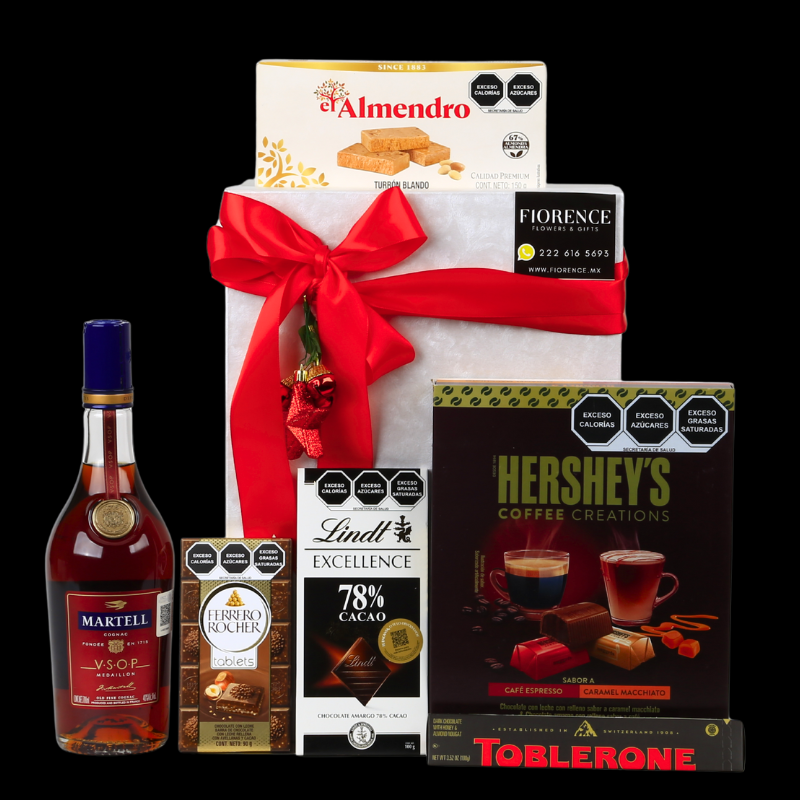 Delicious French Cognac Accompanied by Chocolates - Christmas Gift