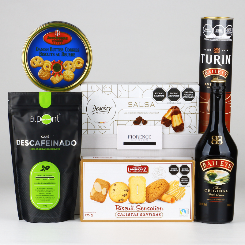 Regalo Gourmet Dulce con Baileys, Chocolates, Galletas y Más