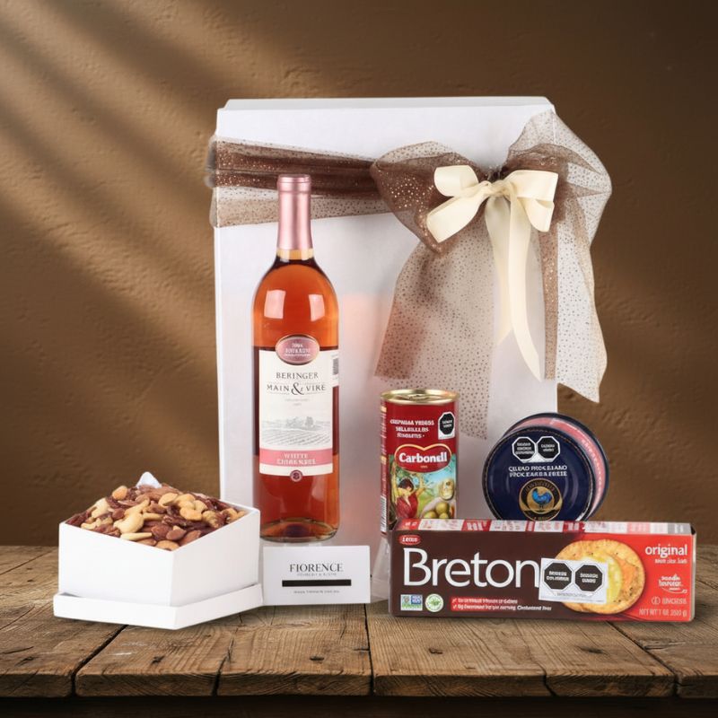 Selección Gourmet Rosé | Vino Beringer, Queso & Delicias Premium