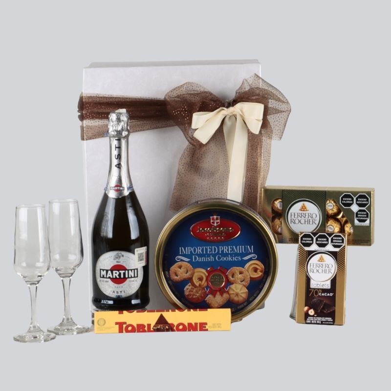Especial Regalo Gourmet con Vino espumoso Martini Asti