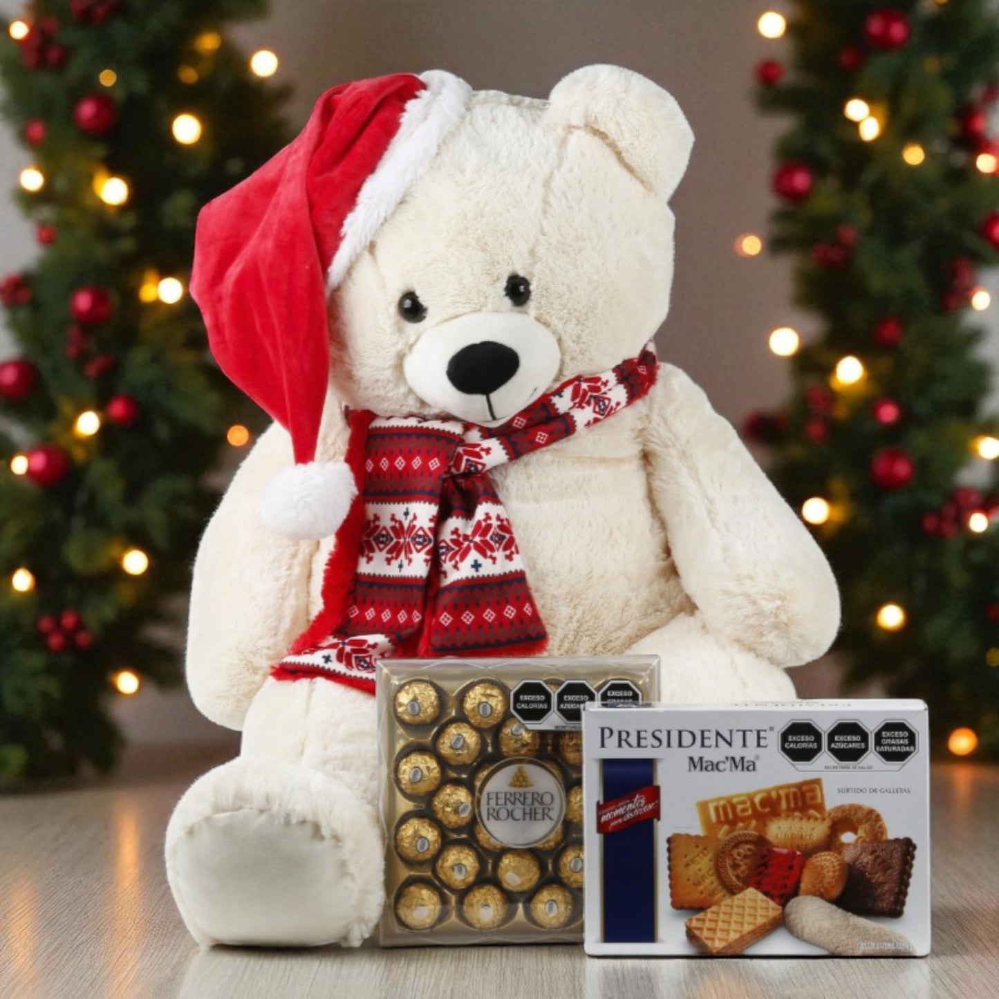 Christmas Polar Bear with Chocolates and Cookies