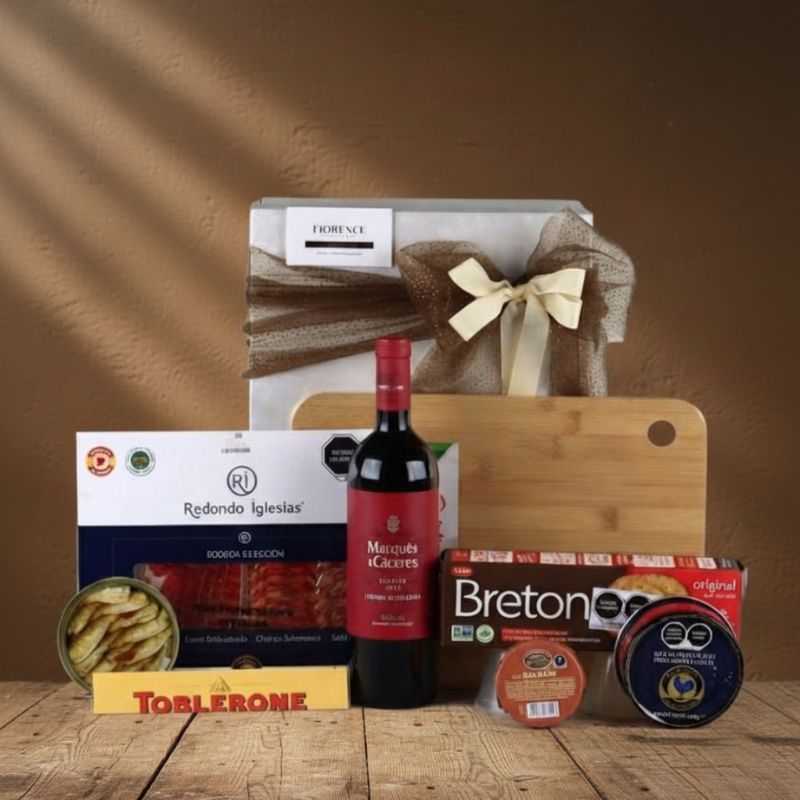 Gourmet Gift: "Rioja" – Marqués de Cáceres and Bamboo Board