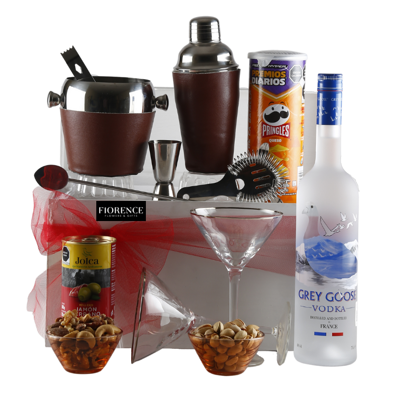 Increíble regalo con Vodka, Juego de Coctelería, Botana y Más