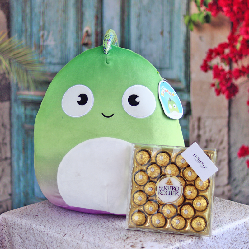 Squishmallows Chameleon with Chocolates