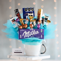 Candy Bouquet in a large ceramic mug with Chocolates