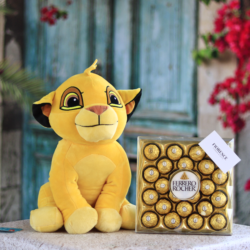 Peluche Simba de "El Rey León" con Chocolates