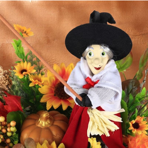 Arreglo para Halloween con Brujita Decorativa