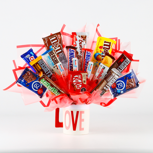 Candy Bouquet Tazas Love, Relax, Coffee & Papá