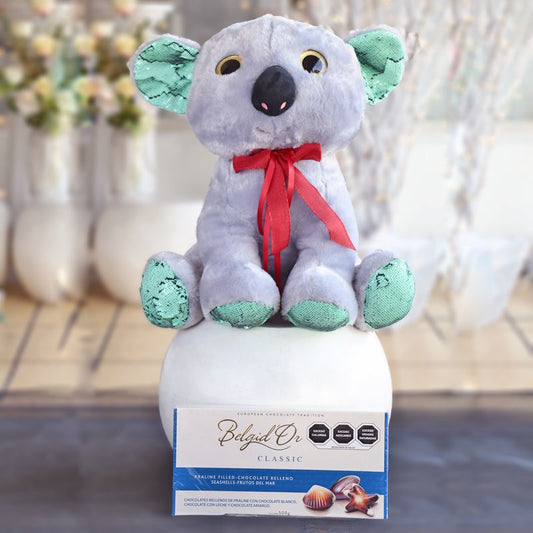 Cute Stuffed Koala Plushie with Chocolates
