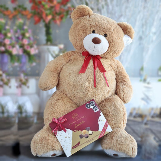Giant Teddy Bear with Chocolates