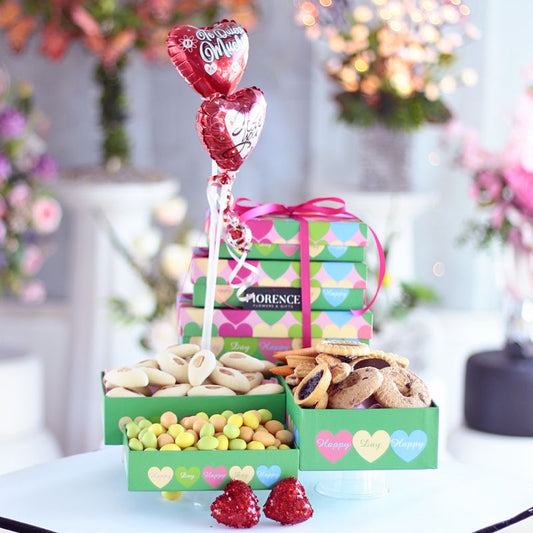 Delicious Gift Tower with Cookies and Candied Almonds