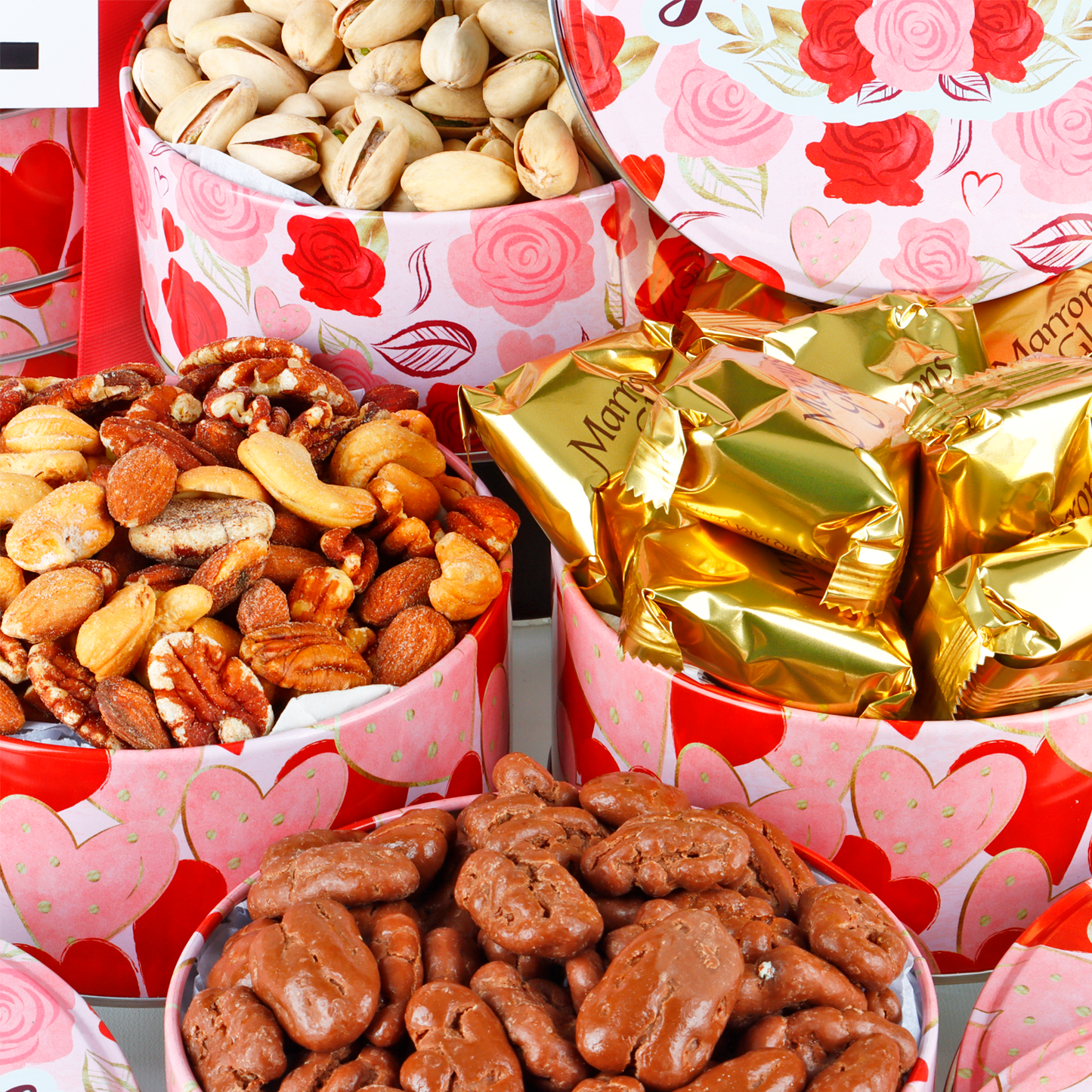 "You & Me" Gift Tower with Pistachios, Walnuts and More