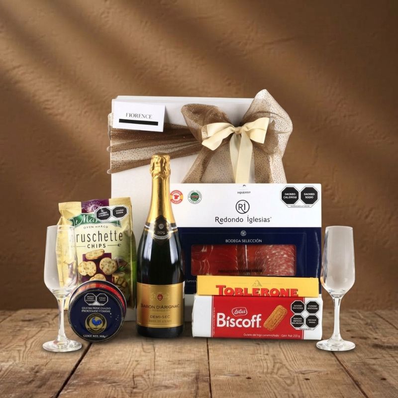 Regalo Gourmet con Vino Espumoso Baron D'Arignac