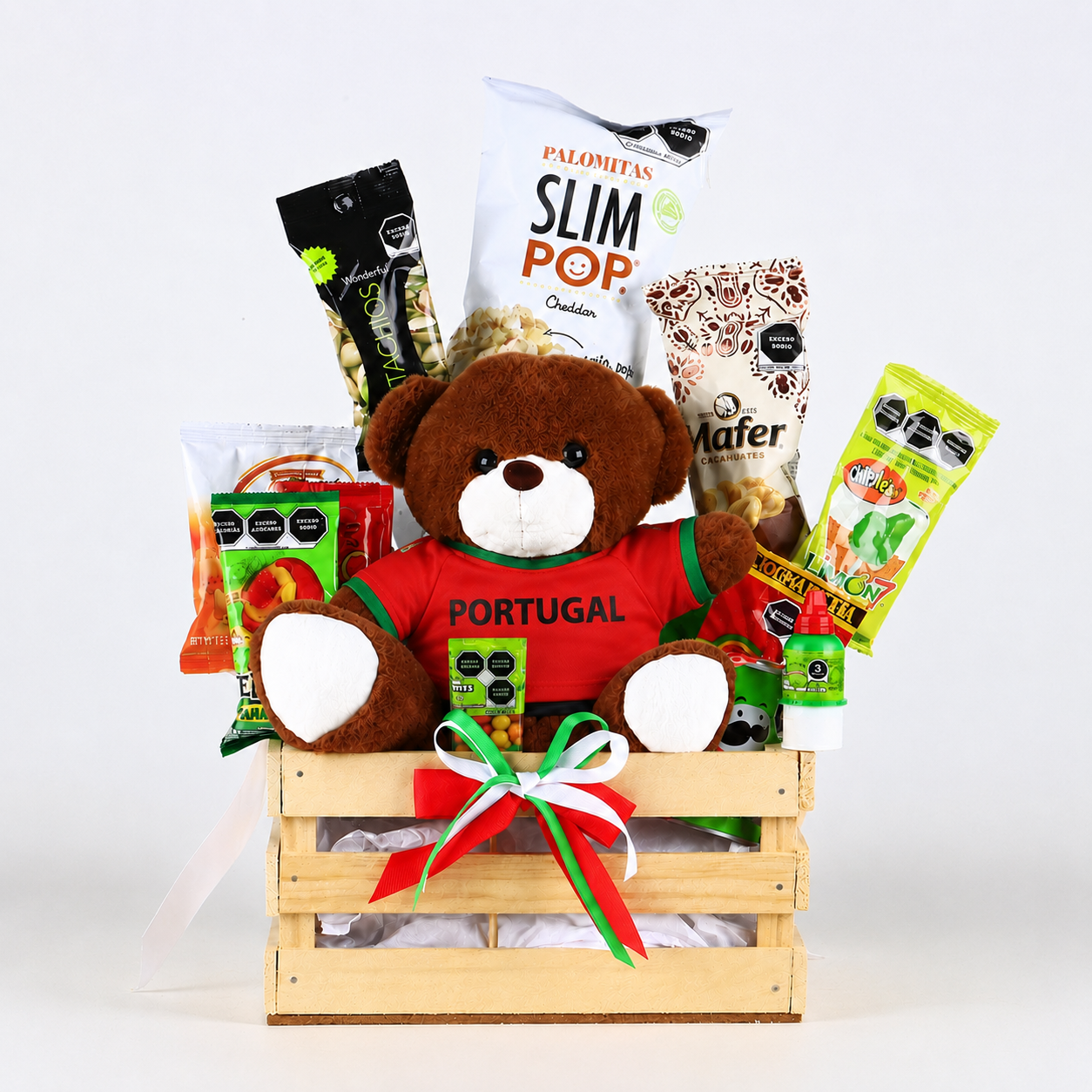 Guacal Mundialista "World Cup Fan": Botanas y Peluche Personalizado