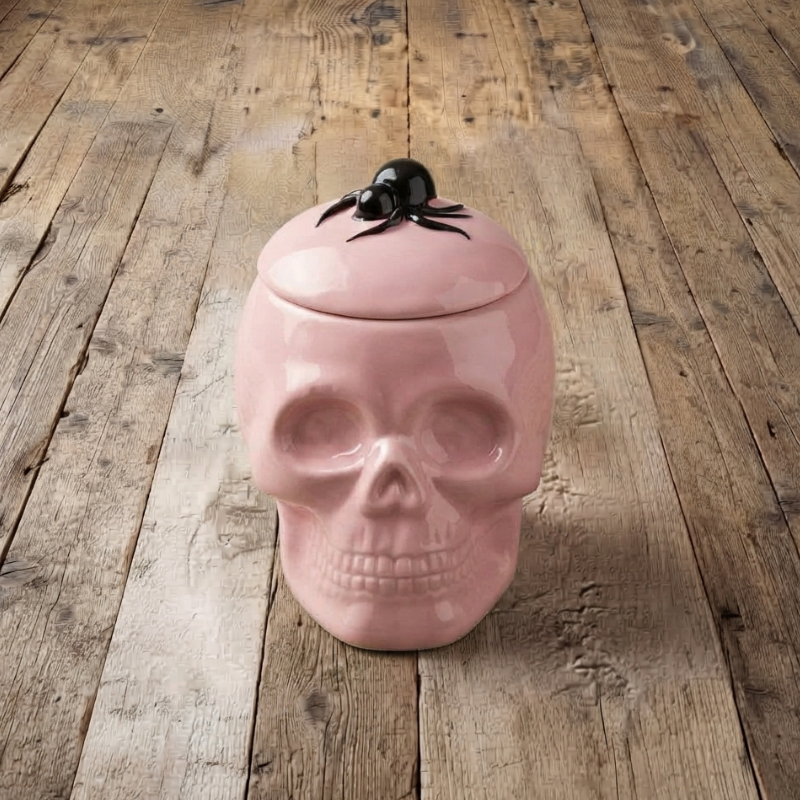 Adorno Otoñal con Calavera de Cerámica