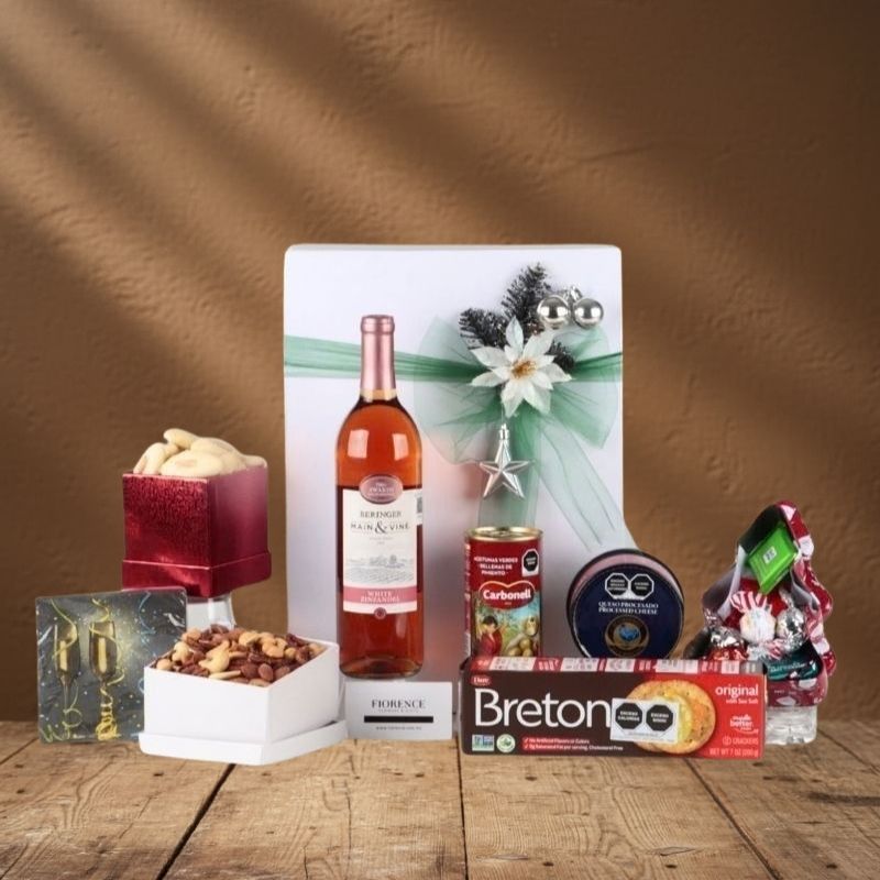 Selección Gourmet  Navideño Rosé | Vino Beringer, Queso & Delicias Premium