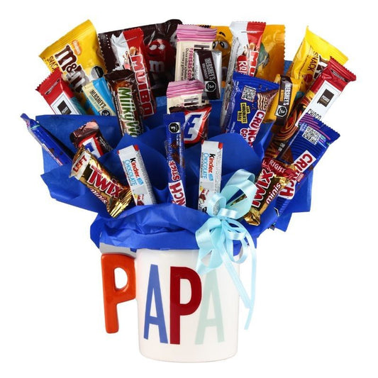 Candy Bouquet Tazas Love, Relax, Coffee & Papá