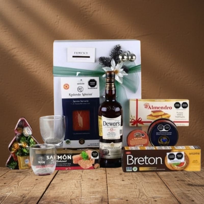 Dewar's 12 Christmas Gift Box | Serrano Ham & Gourmet Snacks