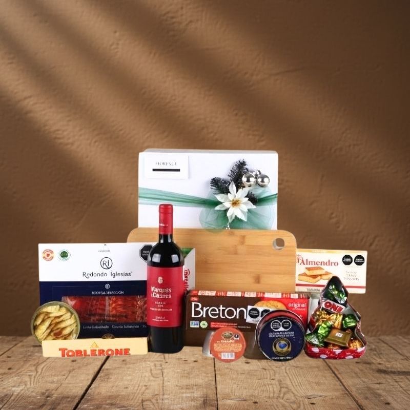 Christmas Gourmet Gift: "Rioja" – Marqués de Cáceres and Bamboo Board