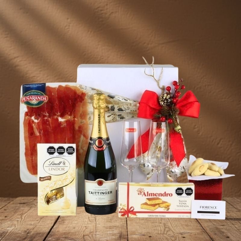 Set Navideño Gourmet "Champagne & Serrano": Taittinger y Maridaje de Lujo