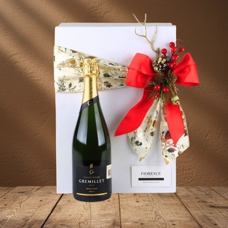 Christmas Gourmet Set "Champagne & Serrano" Luxury Gift Box: Gremillet Brut & Premium Pairing