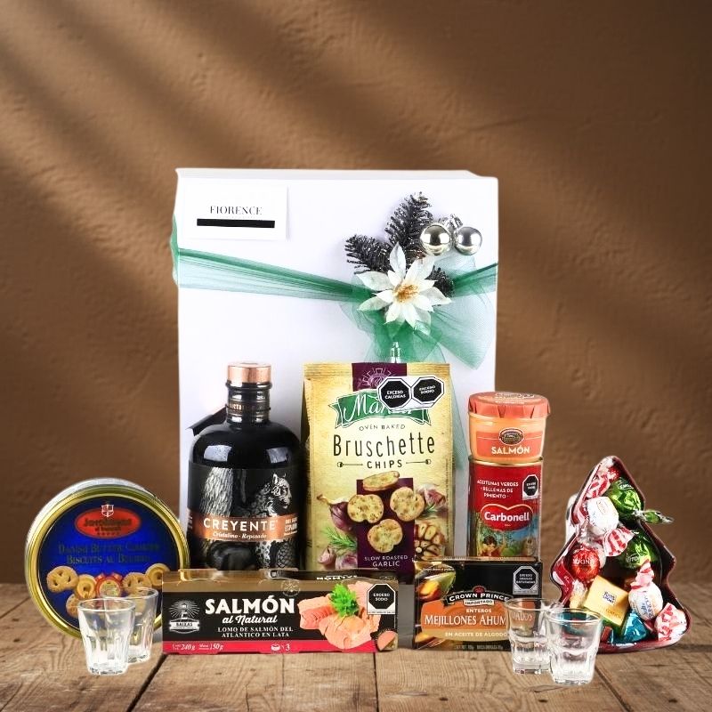 Regalo Navideño con Mezcal Creyente 100% de agave y Productos Gourmet