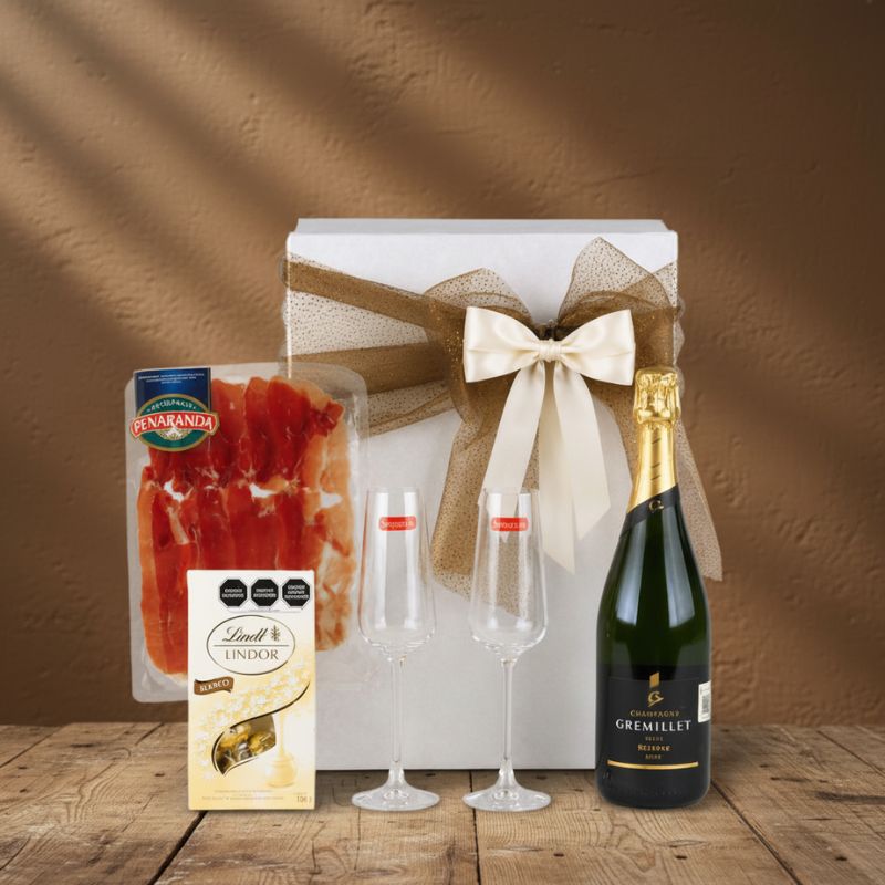 Set Gourmet "Champagne & Serrano": Gremillet Brut y Maridaje de Lujo