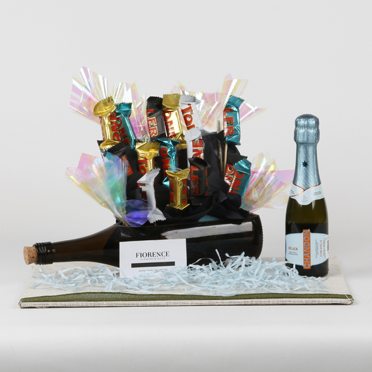 Candy Bouquet de Mini Toblerones y Vino Espumoso