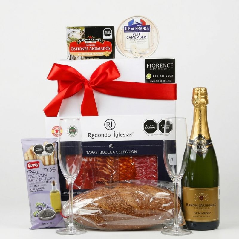 Regalo Gourmet con Vino Espumoso Baron D'Arignac
