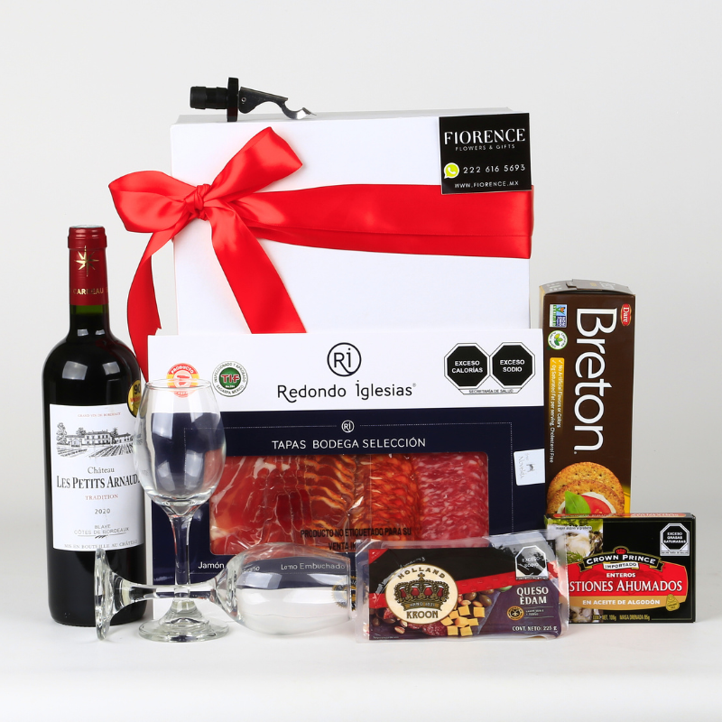 Gourmet Gift Box with French Red Wine and more.