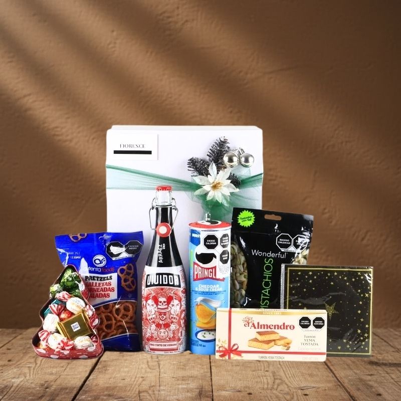 Christmas Gift Box with Vividor Spanish Red Wine Spritzer and Snacks