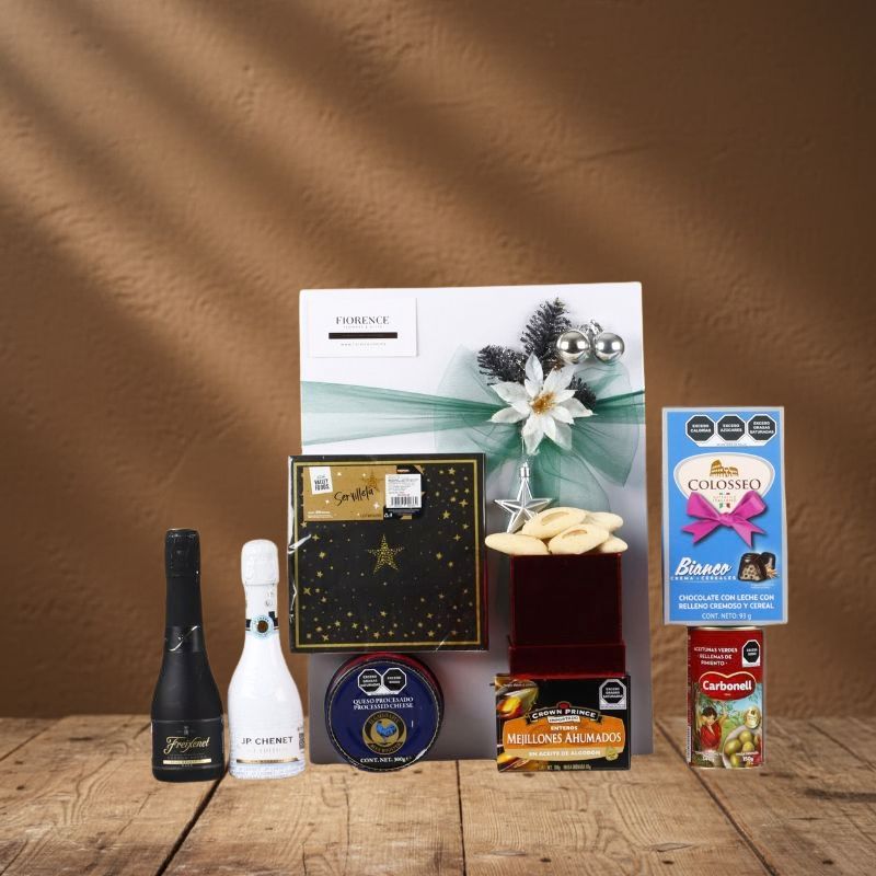 "Sparkling & Savory" Gourmet Christmas Box: Cava, Wine & Pairing Selection