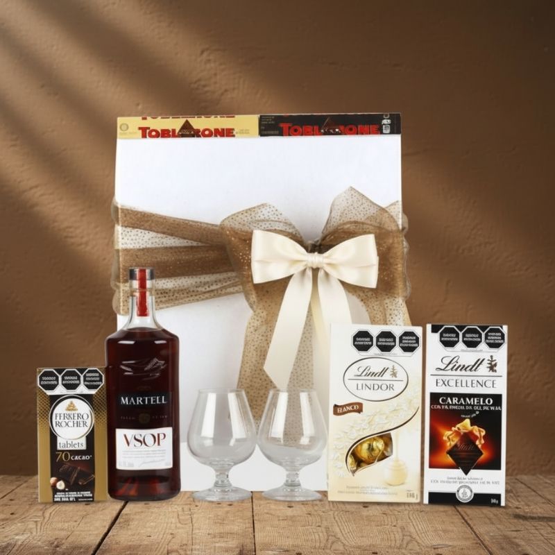 "Martell VSOP & Swiss Chocolate" Gift Box: Prestige Cognac & Fine Sweets