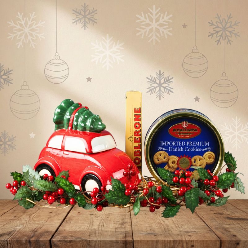 Galletero Navideño con Galletas y Chocolates