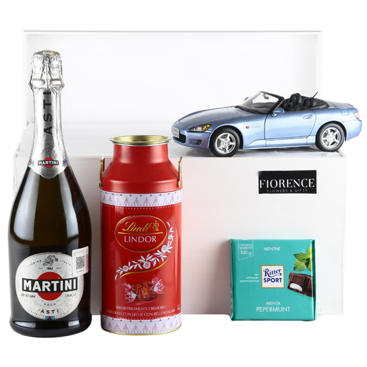 Martini Asti with Collectible Car and Chocolates Gift Box