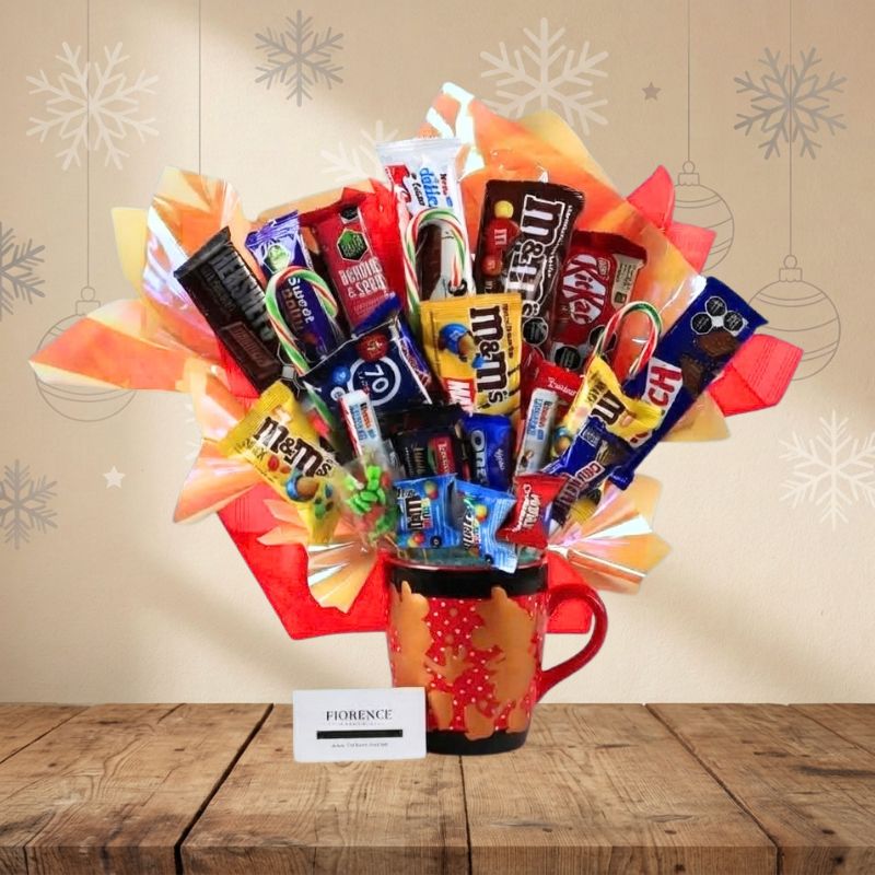 "Let It Snow" Candy Bouquet with Imported Chocolate Bars