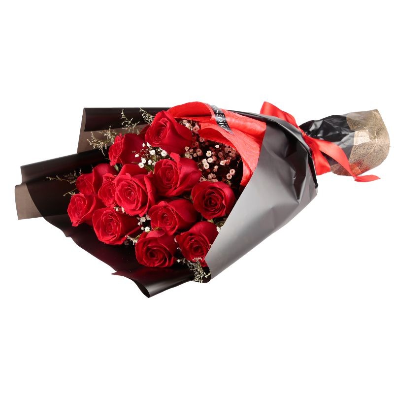 Classic One Dozen Roses Bouquet 